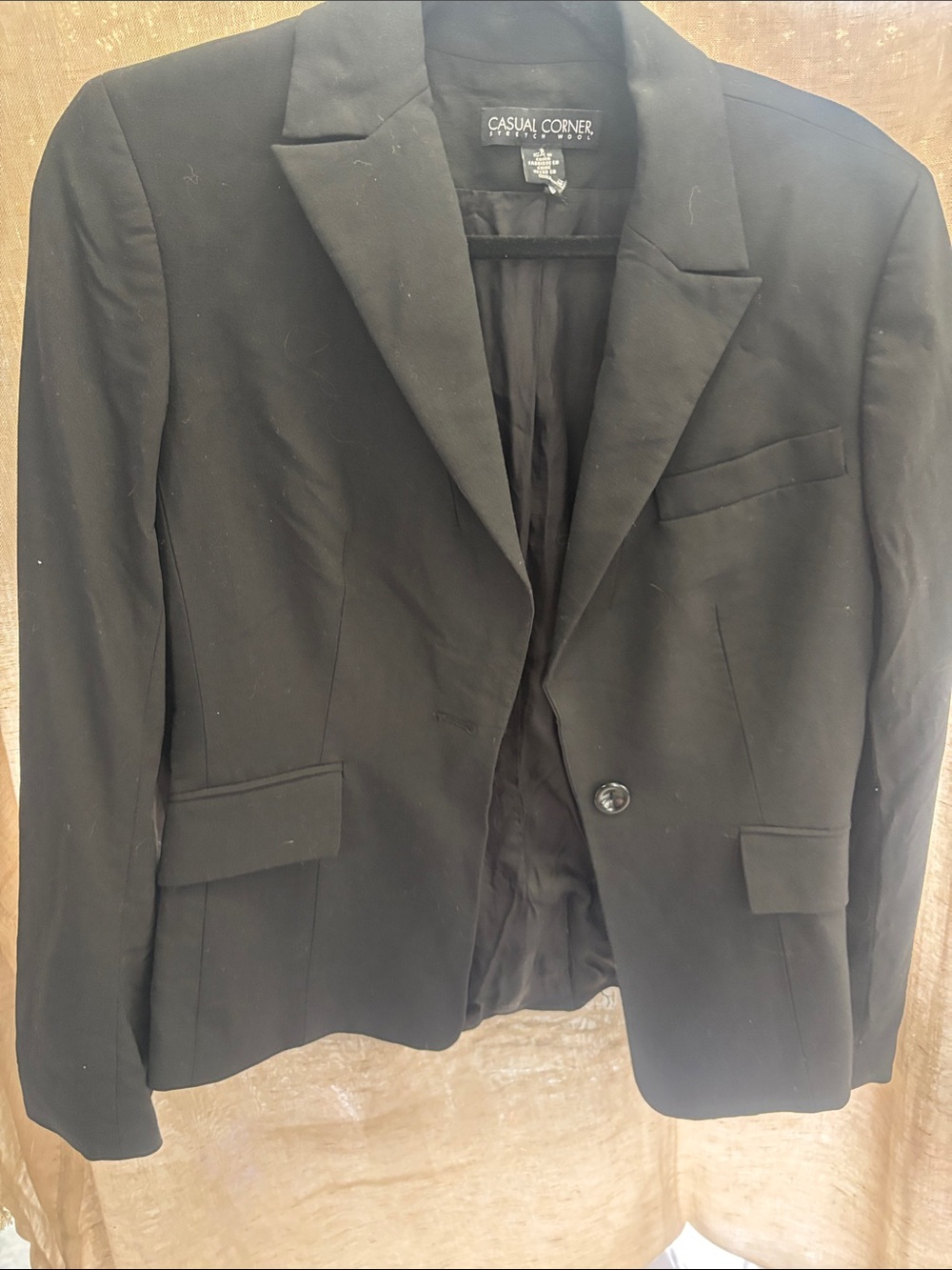 Casual Corner Black Single-Button Notch Lapel Blazer